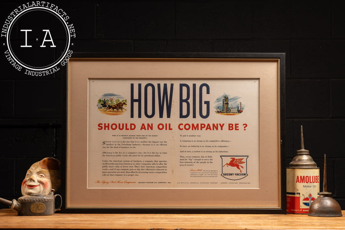 c. 1940 Framed Socony Vacuum Oil Pegasus Ad
