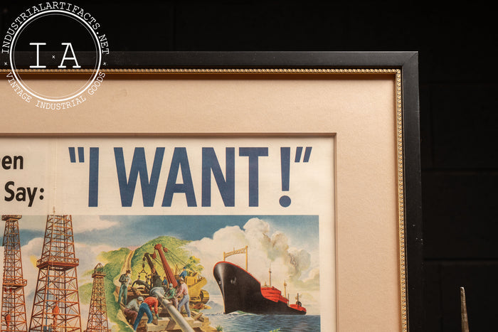 c. 1940 Framed Socony Vacuum Oil Pegasus Ad
