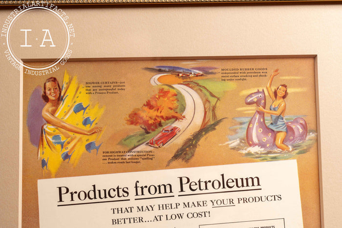 c. 1941 Framed Socony Vacuum Lithographic Ad