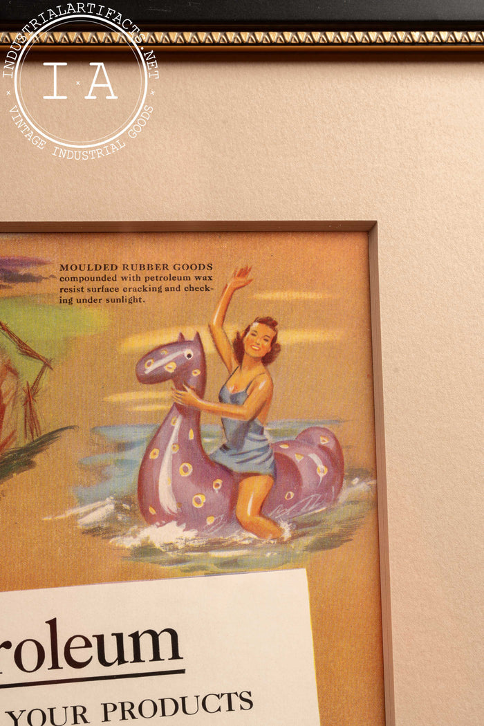 c. 1941 Framed Socony Vacuum Lithographic Ad