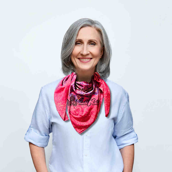 Cannes Vibrance Lightweight Floral Cotton Scarf — Athena Blush - Sweet Us