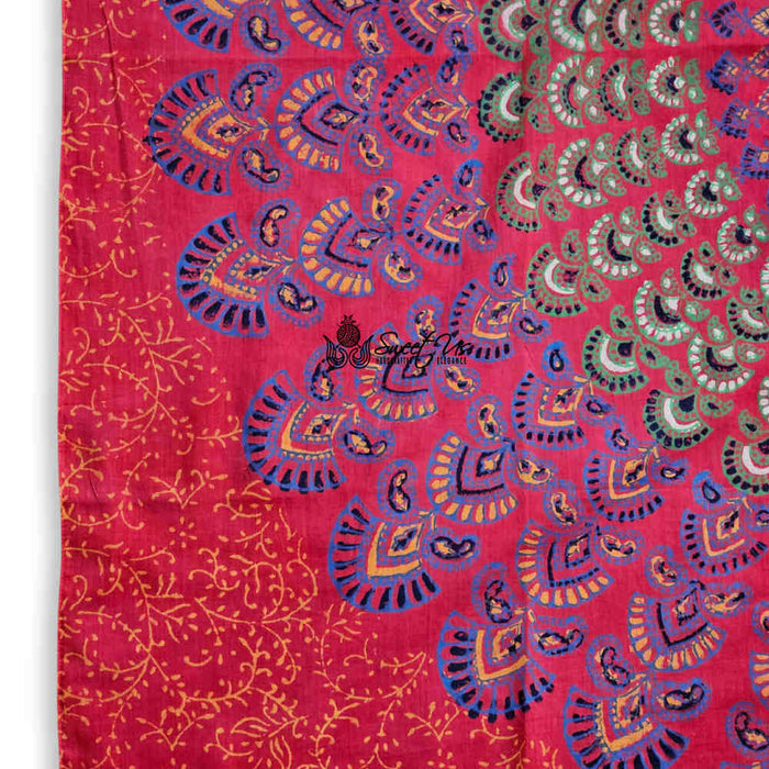 Cannes Vibrance Lightweight Floral Cotton Scarf — Athena Blush - Sweet Us