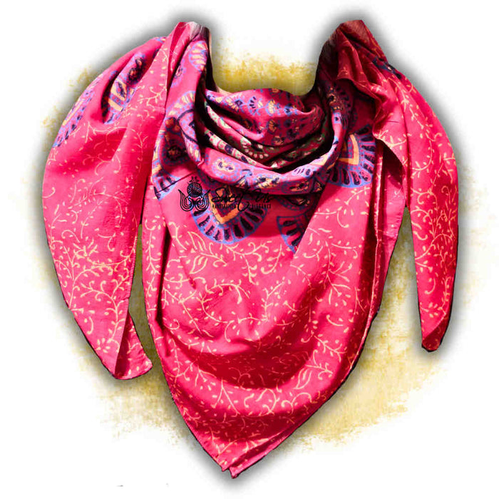 Cannes Vibrance Lightweight Floral Cotton Scarf — Athena Blush - Sweet Us