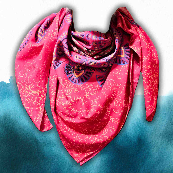 Cannes Vibrance Lightweight Floral Cotton Scarf — Athena Blush - Sweet Us