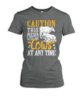 Caution this person may talk about - Men's and Women's t-shirt , Vneck, Hoodies - myfunfarm - clothing acceessories shoes for cow lovers, pig, horse, cat, sheep, dog, chicken, goat farmer
