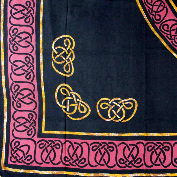Celtic Tapestry Wall Hanging Thin Cotton Spread Red Black Twin Full Queen King - Sweet Us