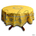 Wipeable Tablecloth French Provencal Acrylic Coated Cotton Lavender Yellow Ecru - Sweet Us