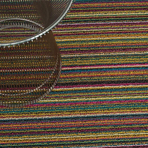 Chilewich Shag Indoor/Outdoor Mat - Skinny Stripe - Bright Multi - 46x71cm