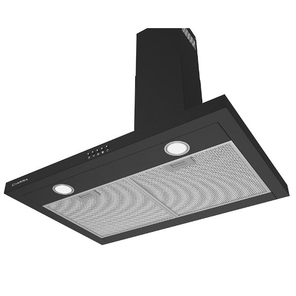 CIARRA CAB75206P 30" Black 450 CFM Wall Mount Convertible Range Hood