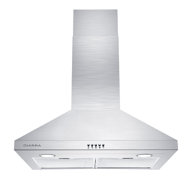 CIARRA CAS75206P 30" Stainless Steel  450 CFM Wall Mount Convertible Range Hood