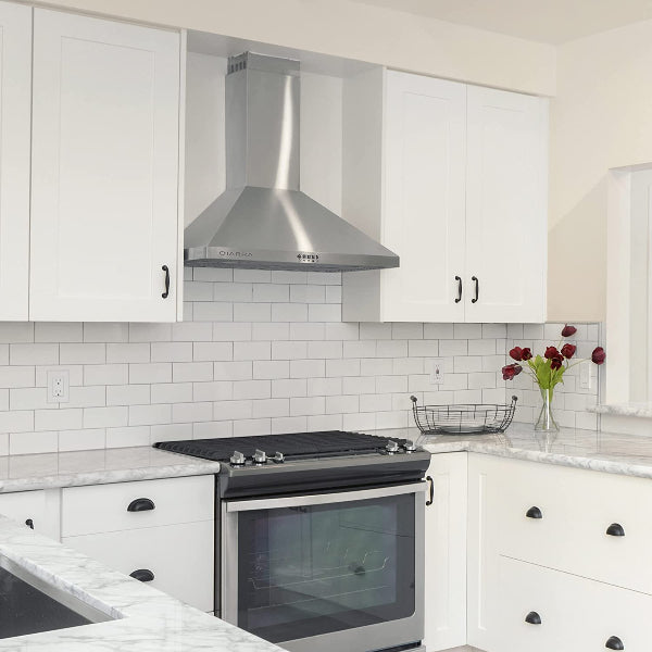 CIARRA CAS75206P 30" Stainless Steel  450 CFM Wall Mount Convertible Range Hood