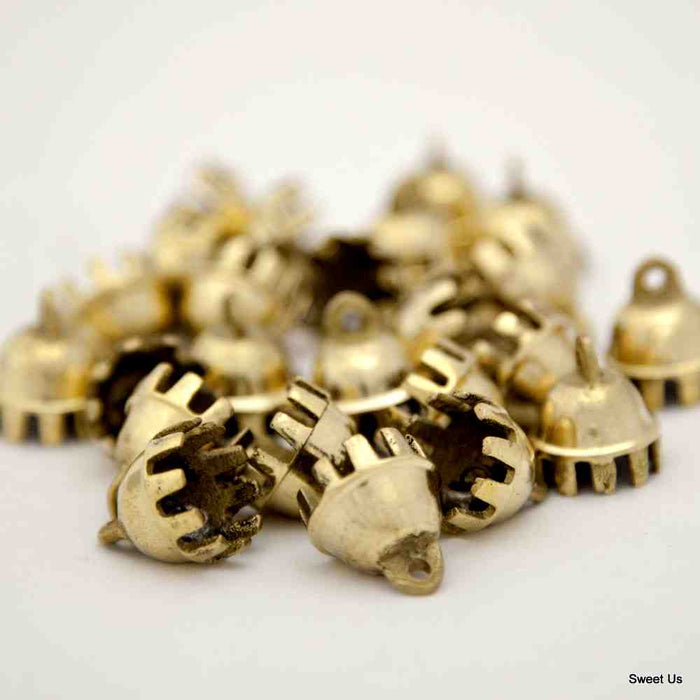 12 pcs Brass Bells Cute Claw Bells Wedding Bells Motorcycle Bells Polished Brass - Sweet Us