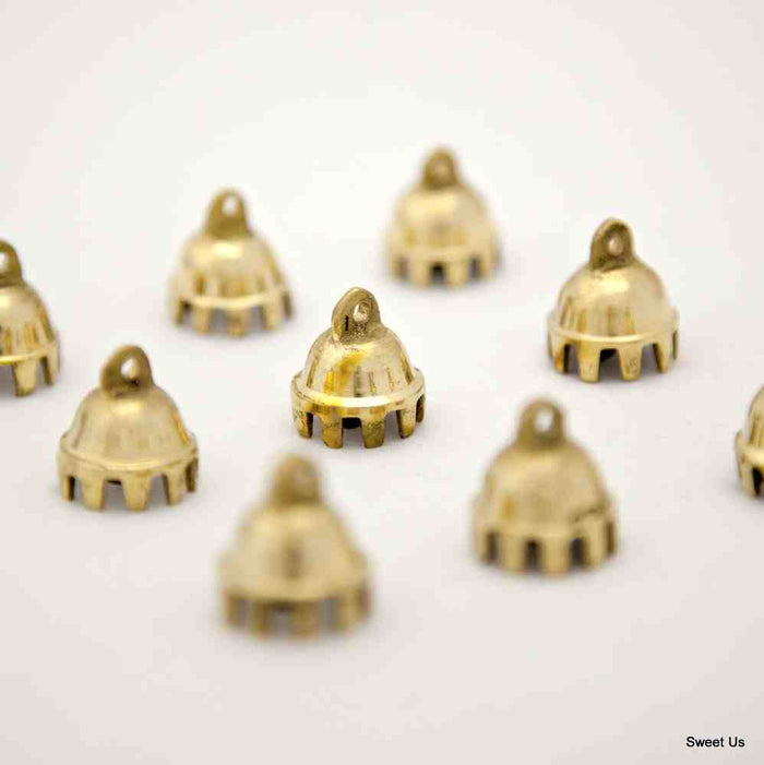 12 pcs Brass Bells Cute Claw Bells Wedding Bells Motorcycle Bells Polished Brass - Sweet Us