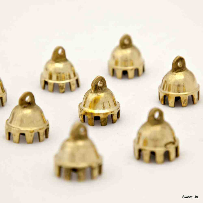 12 pcs Brass Bells Cute Claw Bells Wedding Bells Motorcycle Bells Polished Brass - Sweet Us