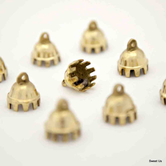 12 pcs Brass Bells Cute Claw Bells Wedding Bells Motorcycle Bells Polished Brass - Sweet Us