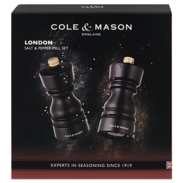 Cole & Mason London Salt and Pepper Mill Gift Set - Chocolate Wood - 13cm