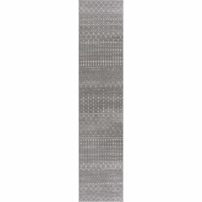 Contemporary Gray and Ivory Low pile Tribal Design Area Rug - The Rug Decor