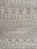 Contemporary Ivory and Gray Medium Pile Tribal Trellis Multi size Area Rug - The Rug Decor