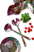 Coral Hayes Salad Server Set - Designed By Warlukurlangu Artists of Yuendumu, Australia