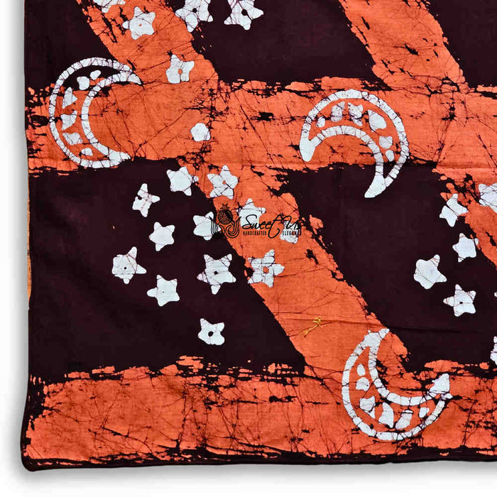 Cosmic Elegance Lightweight Floral Cotton Scarf — Merlot - Sweet Us