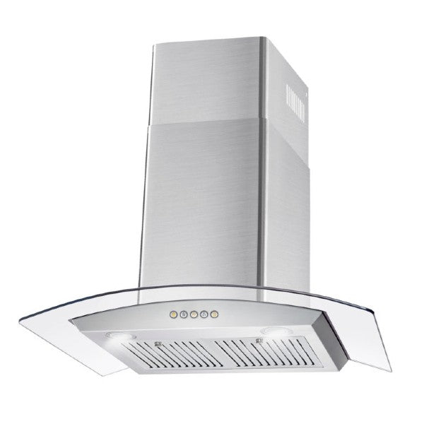 Cosmo COS-668A750 30" Stainless Steel 380 CFM Wall Mount Range Hood with Glass Visor