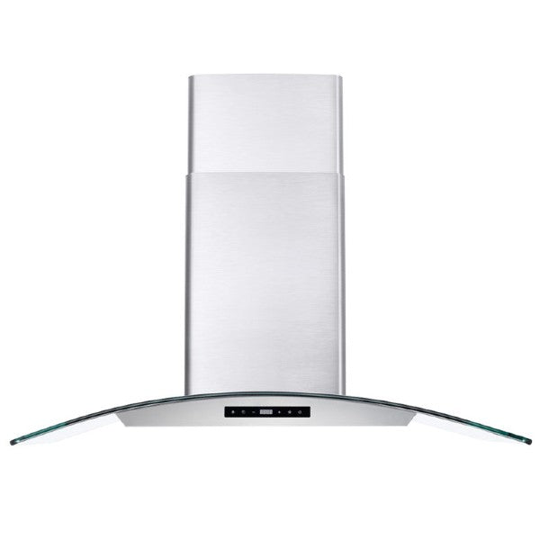 Cosmo COS-668AS900 36" Stainless Steel 380 CFM Wall Mount Range Hood with Glass Canopy