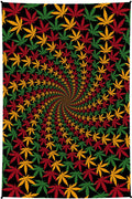 Cotton 3D Rasta Spiral Maple Leaf Tapestry Tablecloth Spread Poster - Sweet Us