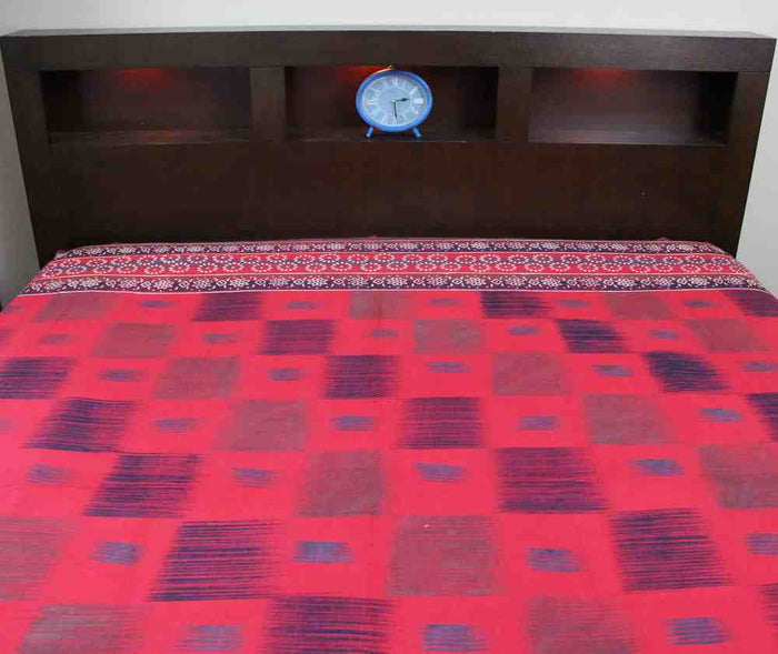 Cotton Block Print Tapestry Tablecloth Bedspread Throw Twin Full Queen Red - Sweet Us