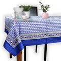 Cotton Floral Tablecloth Rectangle Blue - Sweet Us