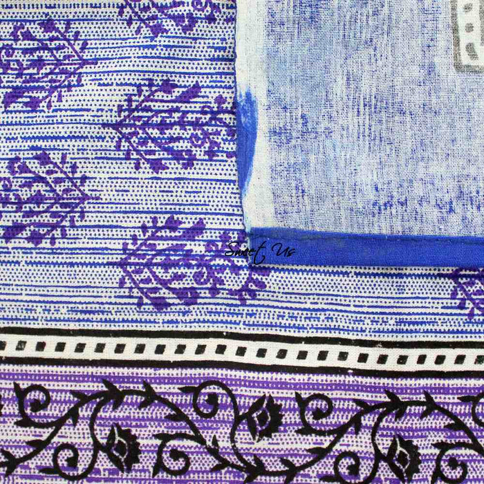 Cotton Floral Tablecloth Rectangle Blue - Sweet Us