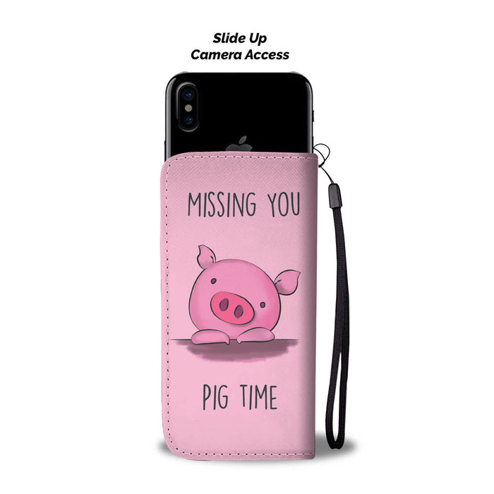 Cute pig funny - Wallet Phone case - myfunfarm - clothing acceessories shoes for cow lovers, pig, horse, cat, sheep, dog, chicken, goat farmer