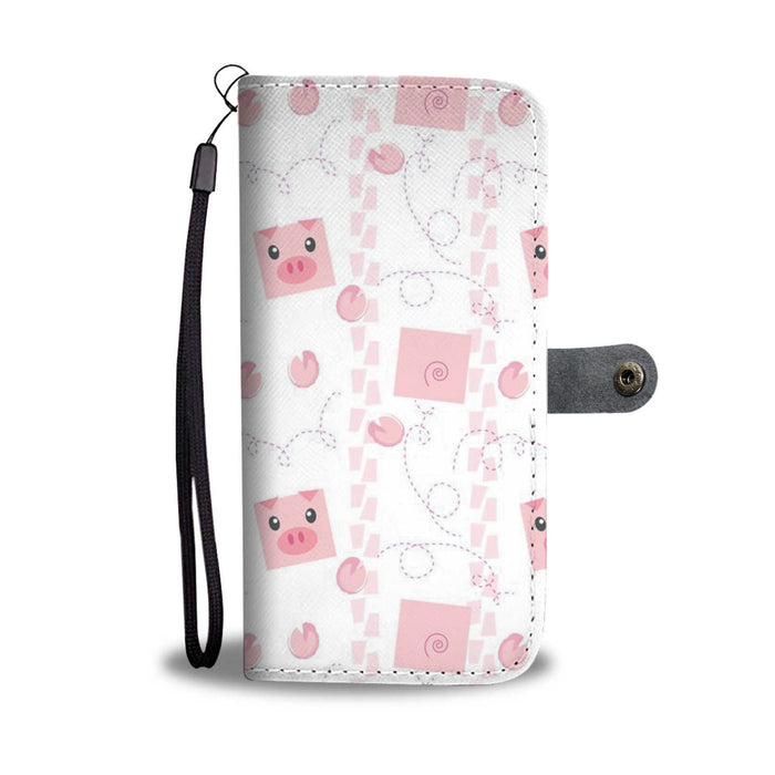 Cute pig pattern - Wallet Phone case - myfunfarm - clothing acceessories shoes for cow lovers, pig, horse, cat, sheep, dog, chicken, goat farmer