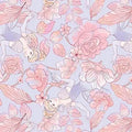 Double Sided Flannel Blanket - Cinderella Floral Cotton Pillowcase