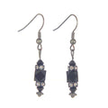 Drop Bead Jet Earrings Silver