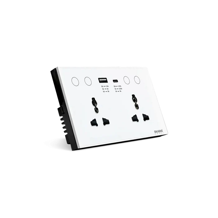 Dual Universal Smart Socket with 1USB+1 C Type