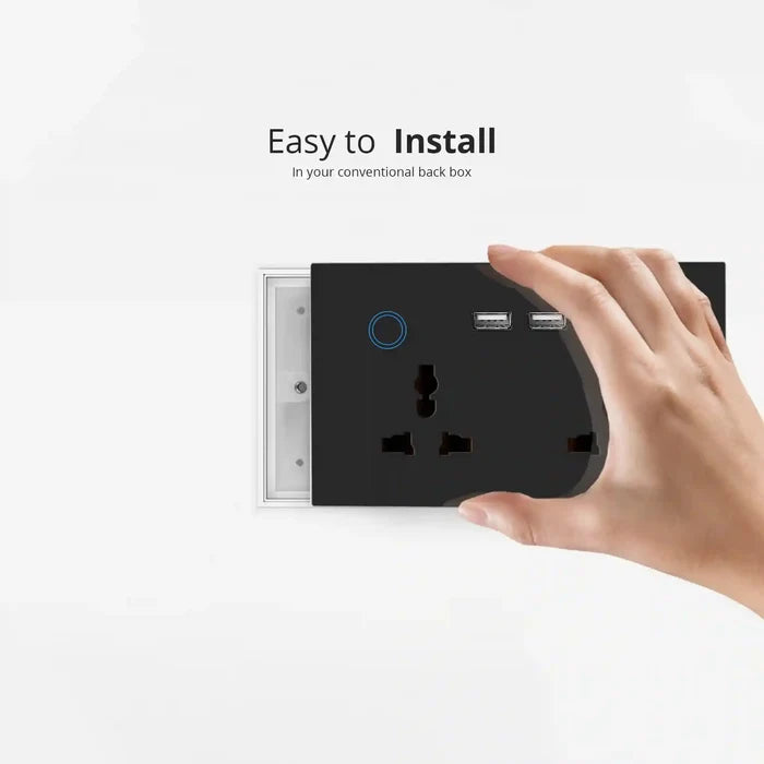Dual Universal Sockets & USB CRYSTAL SERIES