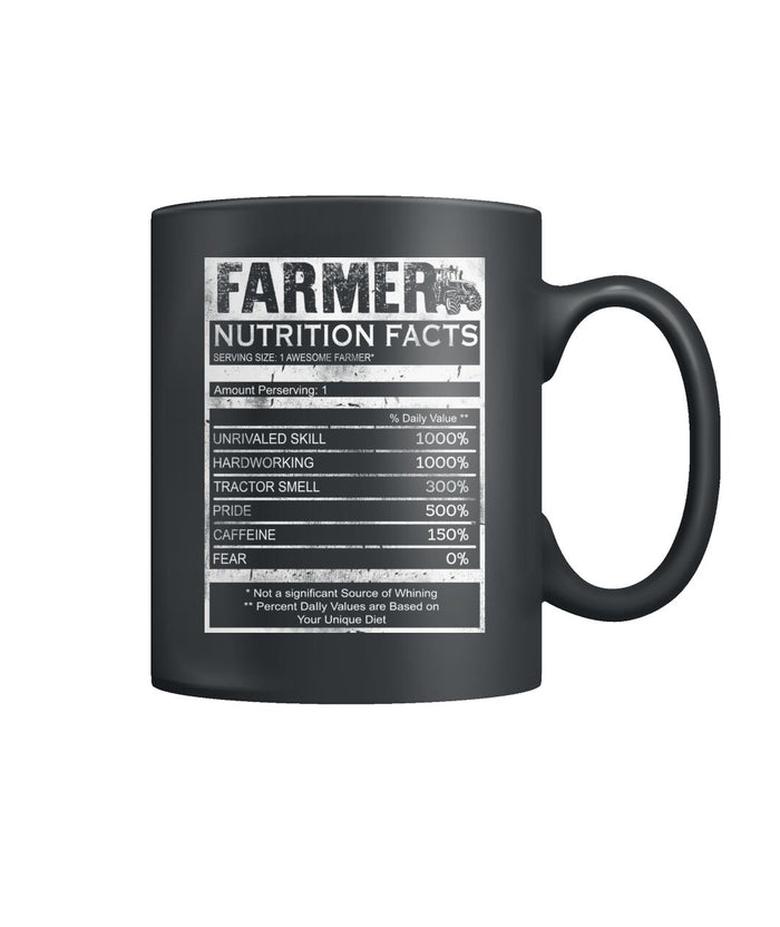 Farmer Nutrition facts  Color Coffee Mug - myfunfarm - clothing acceessories shoes for cow lovers, pig, horse, cat, sheep, dog, chicken, goat farmer