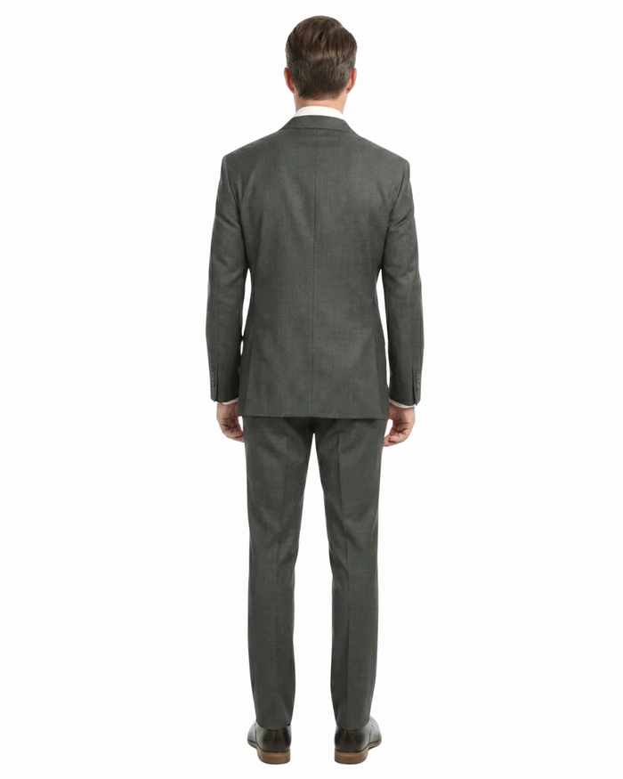 Ferrecci Mens Heather Gray Classic Fit Wool Blend 2 Piece Suit
