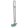 Fleur De Lis Charm Necklace Blue