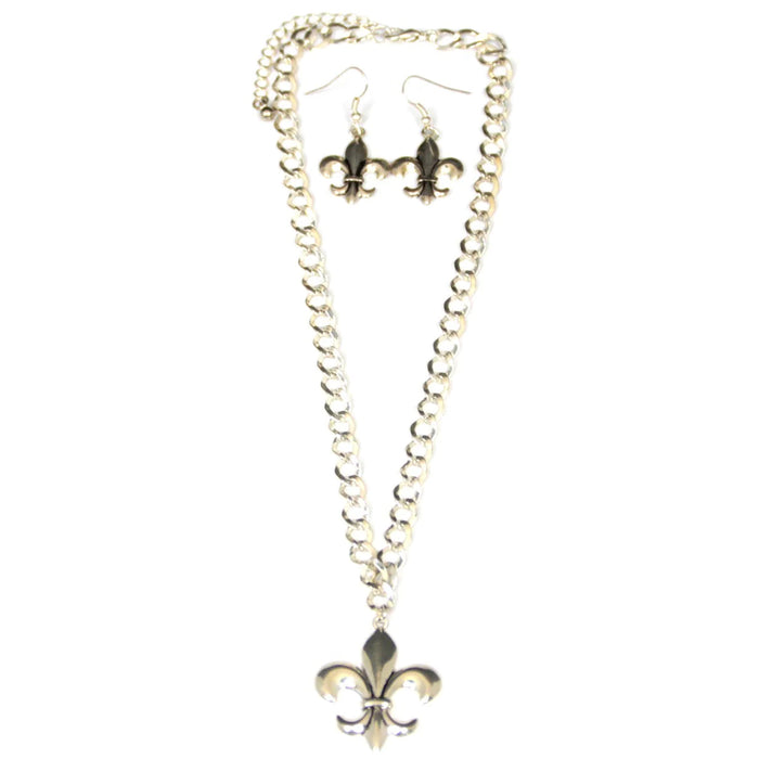 Fleur De Lis Necklace & Earrings