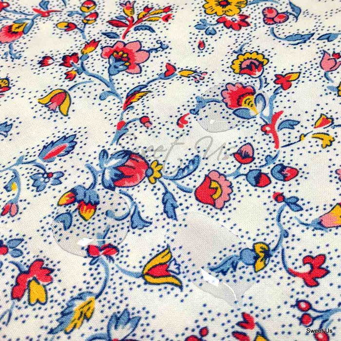 Fleurs d'Avignon Spill-Resistant Allover Tablecloth — Porcelaine - Sweet Us