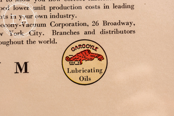 Framed Socony Vacuum Oil 12,000 Miles Ad