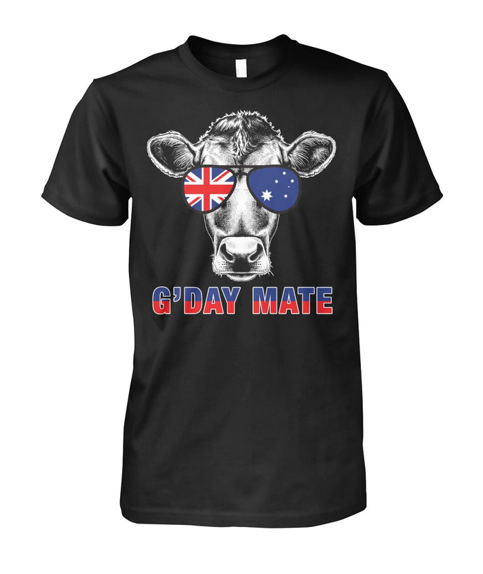 G'day Mate - Men's and Women's t-shirt , Vneck, Hoodies - myfunfarm - clothing acceessories shoes for cow lovers, pig, horse, cat, sheep, dog, chicken, goat farmer
