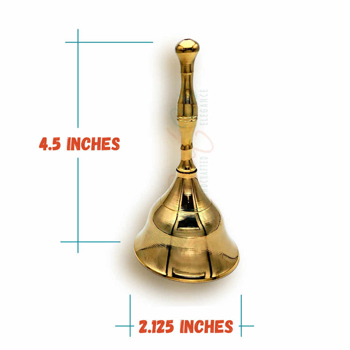 Sturdy Polished Brass Hand Bell Sweet Melodic Wedding Kiss Bell Service Call - Sweet Us