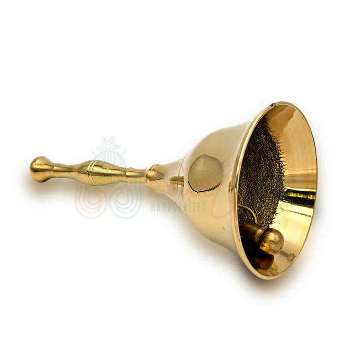 Sturdy Polished Brass Hand Bell Sweet Melodic Wedding Kiss Bell Service Call - Sweet Us