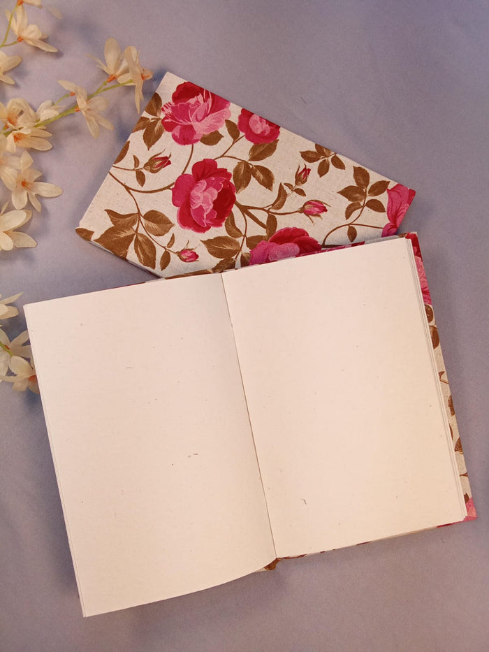 Handcrafted Rose Bloom Print A5 Diary