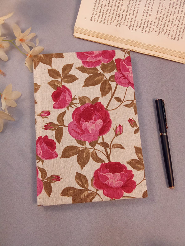 Handcrafted Rose Bloom Print A5 Diary