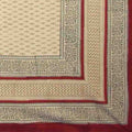 Handmade 100% Cotton Bagru Block Print Tablecloth Cotton 60x60 Square Red - Sweet Us