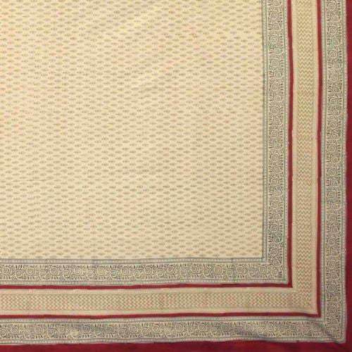 Handmade 100% Cotton Bagru Block Print Tablecloth Cotton 60x60 Square Red - Sweet Us