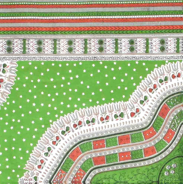 Handmade 100% Cotton Dashiki Tapestry Tablecloth Bedspread Coverlet Twin Green - Sweet Us